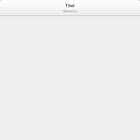 Minimalbeispiel für die GTK HeaderBar.