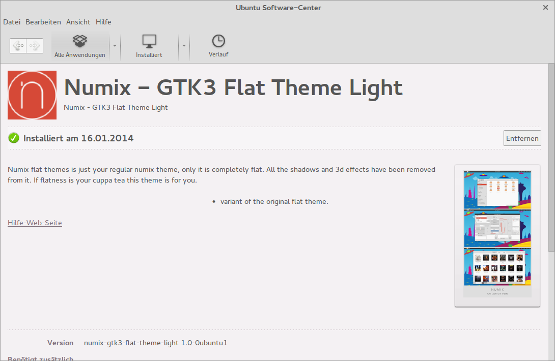 Das Theme im Software Center und das Software Center im Theme.